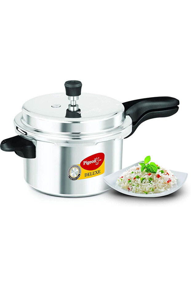 Aluminum Pressure Cooker, Silver, 5 Litres