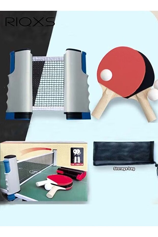 Table Tennis Sets, Complete Racket Sports Set - Two High Performance Bats, Stretchable Portable Net,