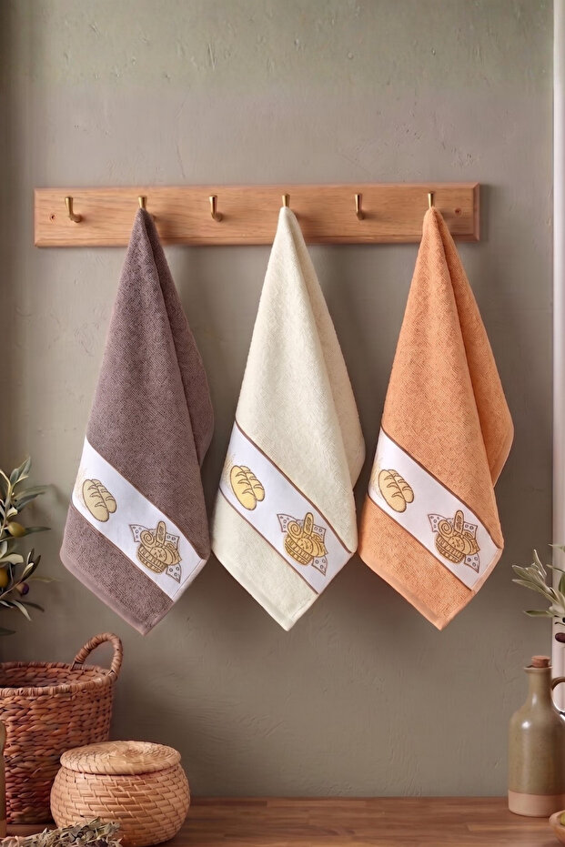 3-Piece Kitchen Towel Set 30X50 cm | 100% Cotton Hand Towel, Drying Cloth | Dowry Chest