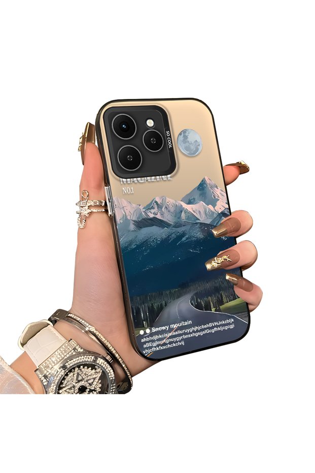 Tecno Spark 40 Compatible Hard Acrylic Back Silicone Edge Lens Protection Case