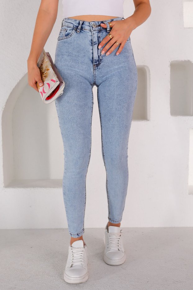 Blue Snow Narrow Leg Super Skinny High Waist Elasticity and Shaping Women's Jeans