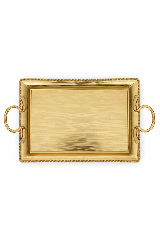 Pilsco Luxury Gold Stainless Steel Serving Tray with Elegant Handles – 50×35 cm
