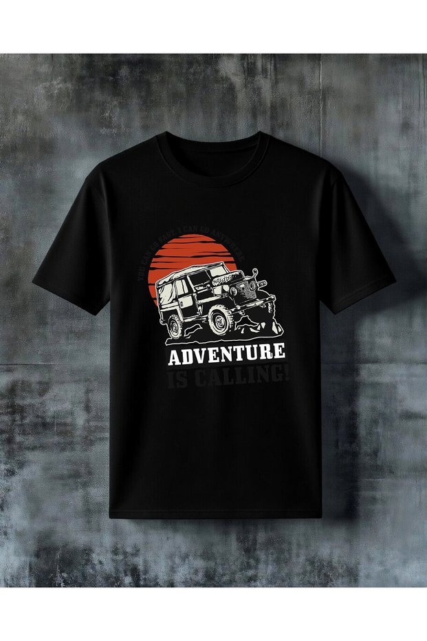 Adventure Calling Jeep Off Printed Oversize T-Shirt