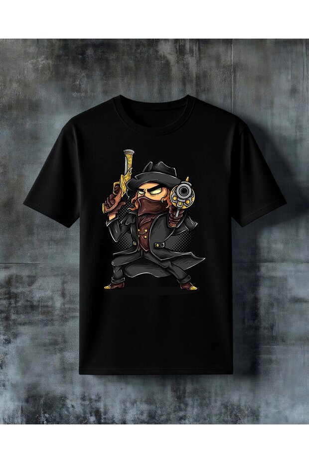  Pistol Printed Oversize T-Shirt