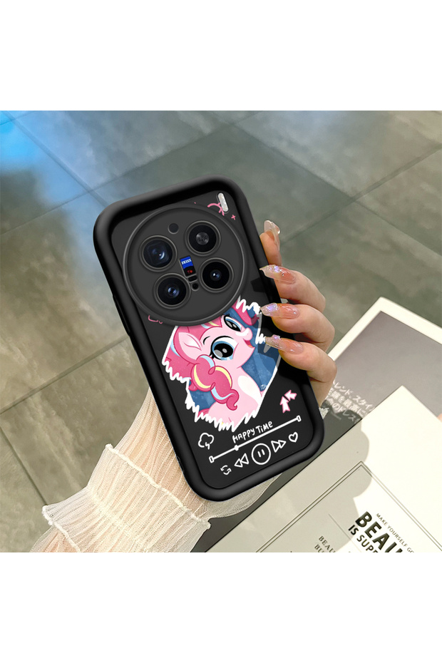 Vivo X200 Pro Compatible Black Silicone Case with Shockproof Camera Protection