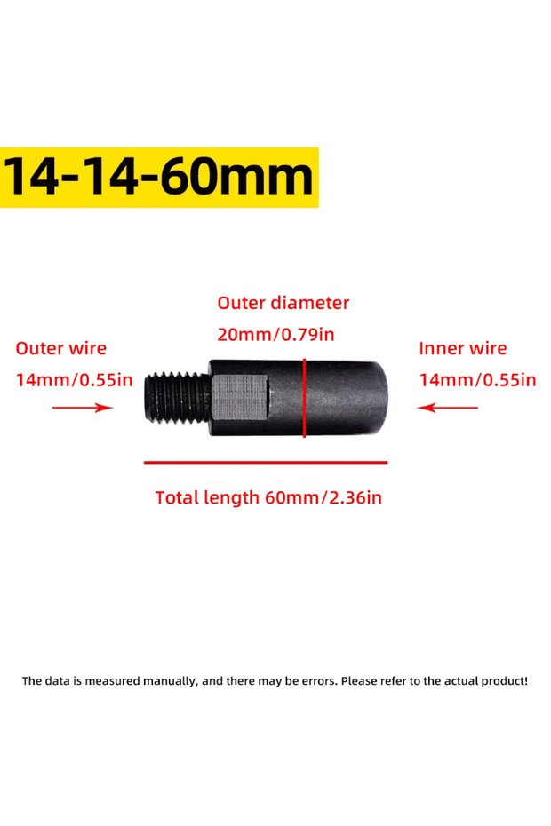 14-14-60mm Angle Grinder Extension Rod M10 M14 Polishing Machine Connecting Rod 100/140 Type Gear Co