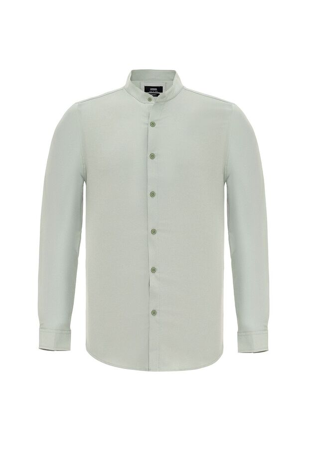 Regular Fit Hakim Collar Men's Shirt