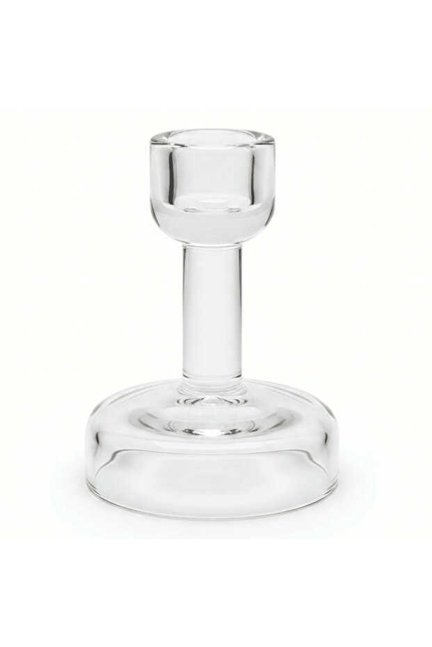 Contemporary Elegant Glass Footed Candle Holder for Sophisticated Home Decoration – 10 cm