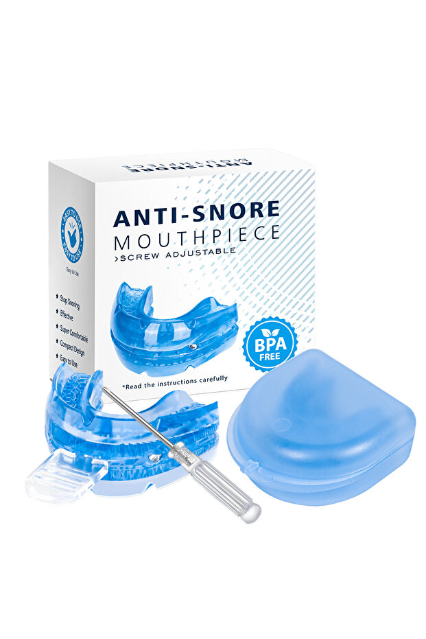 Large Blue Adjustable Anti Snoring Mouthpiece Stop Grinding Mouth Guards High Quality Better Sleep