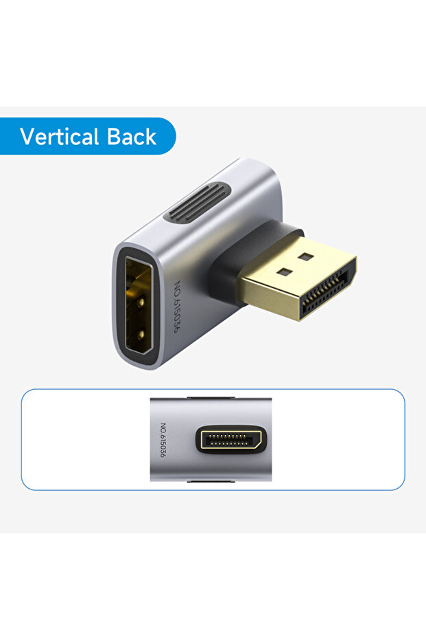 Vertical L Back Hagibis DisplayPort Adapter Right Angle 90 Degree Male to Female DP1.4 Connector Cab
