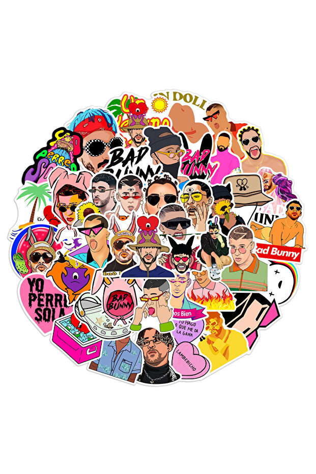 50pcs 50Pcs Bad Bunny Graffiti Stickers Water Bottle Laptop Phone Bicycle Luggage Case Skateboard S
