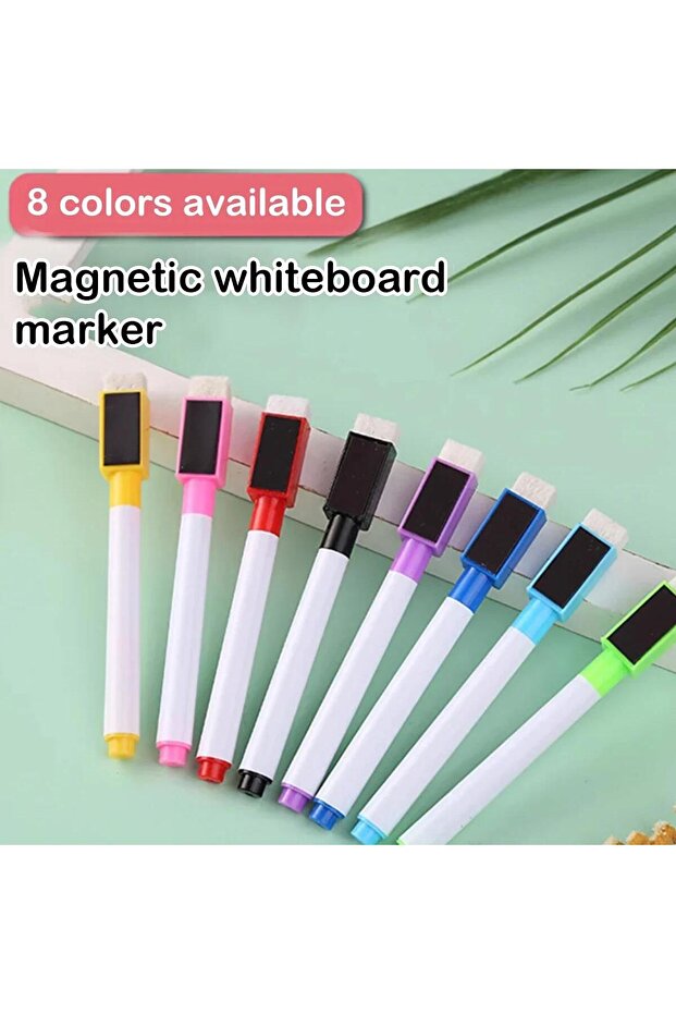 8PCS-Mix 8 Color Magnetic Erasable Whiteboard Pen Color Options Numbering Stationery Office Teaching