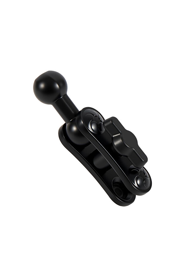 black Aluminum 17mm Ball Mount Extension Arm, 360° Rotating for Car Phone/GPS Holder, Double Socket