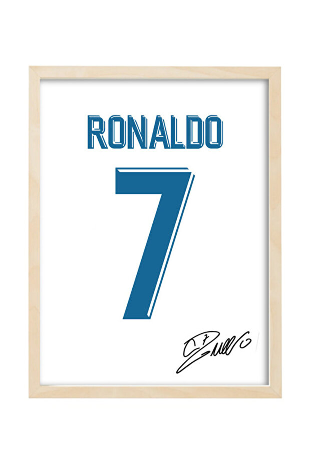 Ronaldo Real Madrid Autographed Jersey Poster with Frame 50x40cm