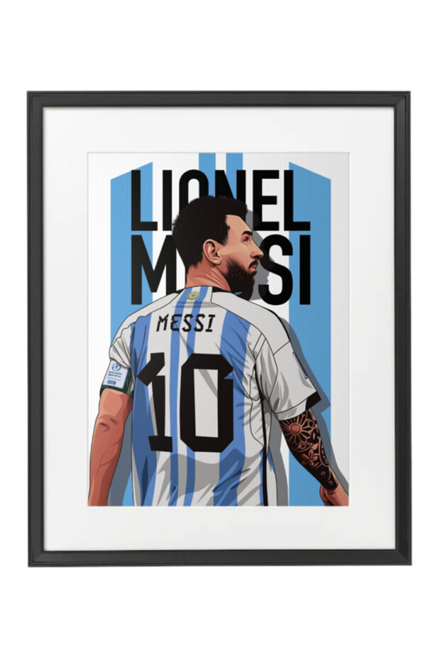 Lionel Messi Argentina Poster with Frame 50x40cm