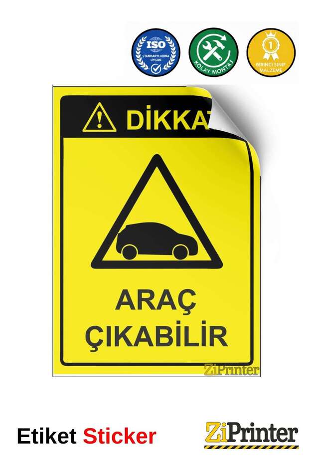 انتبه! ملصق لافتة تحذيرية للمركبات قابل للإزالة مقاس 35x50 سم