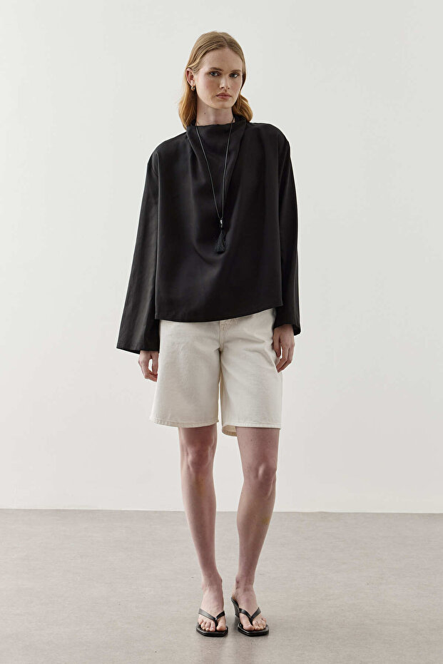 Flowy Tencel Blouse Black