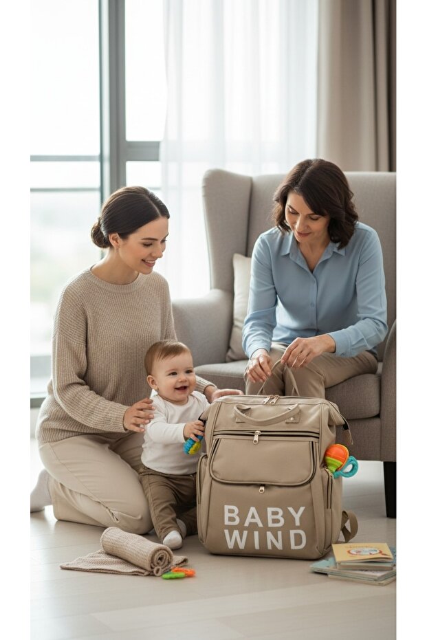 Large Volume Multi-Compartment Functional Super Luxury Baby Wind Baby Care Bag