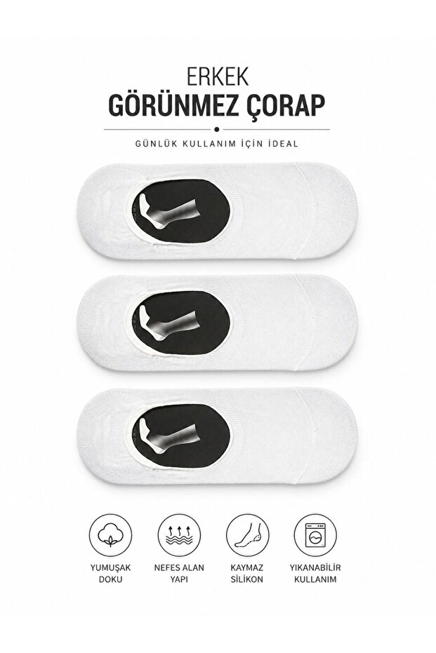 3 Pairs of Toeless Seamless Silicone Premium Men's Ballet Socks