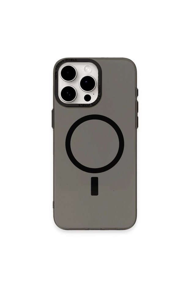 Apple iPhone 15 Pro Case Anka Pc Magneticsafe Hard Metal Cover - Black