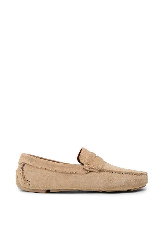 Men's Genuine Suede Beige Penny Loafer