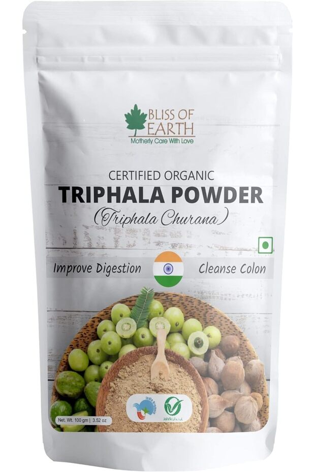 Certified Organic Triphala Powder, 100g | Herbal Supplement & Digestive Wellness Support Plant Based Formula