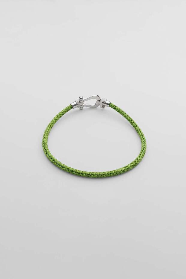 Unisex Thin Mesh Cord Steel Bracelet Green