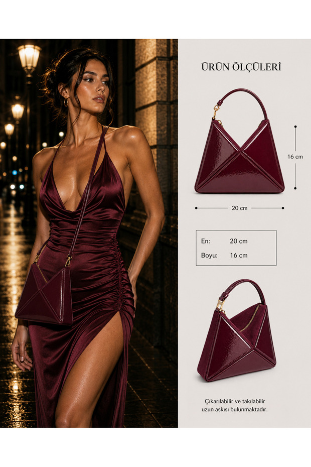Women's Prism Model Design Stylish Hand and Shoulder Bag
