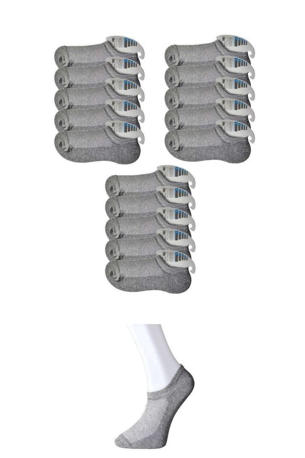 Glb-Stl41414 Gray Men's Invisible Socks 15 Pairs