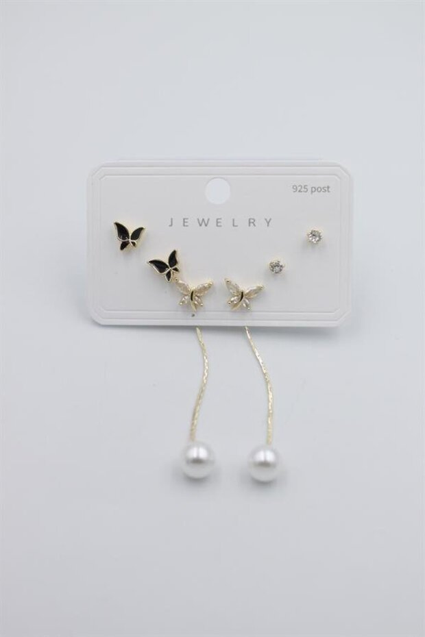 Multiple Set Earrings - Gold - 2