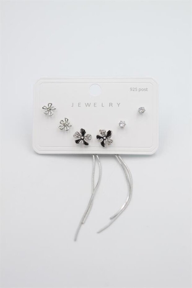 Multiple Set Earrings - Silver - 2