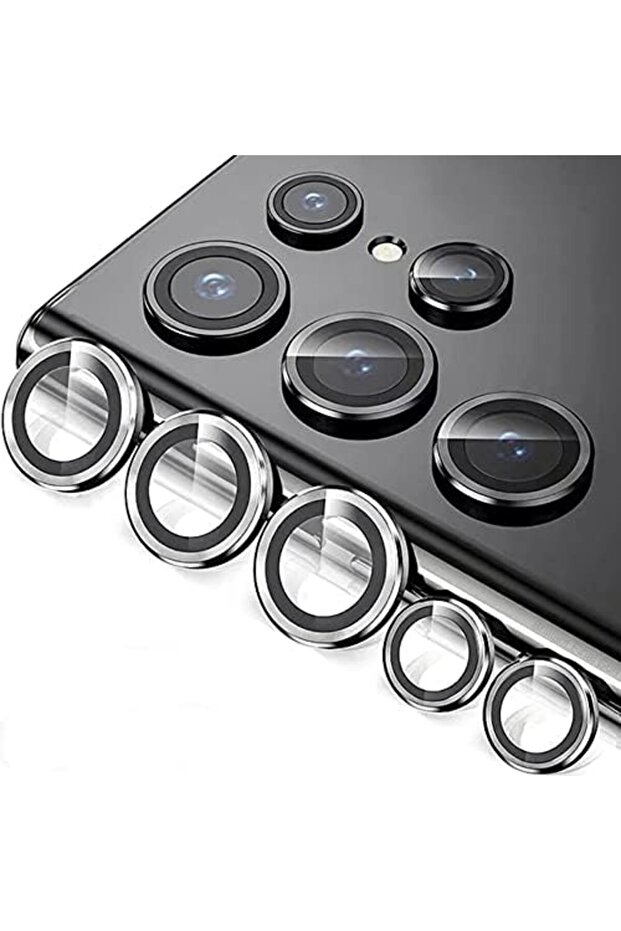 واقي عدسة الكاميرا من TTKTEKNOLOGY متوافق مع Galaxy S23 Ultra، واقي عدسة الكاميرا غير قابل للتحلل، فضي TTK