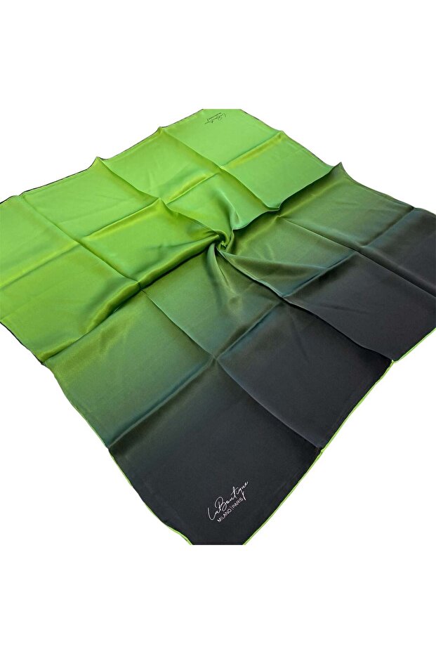 Sura Silk Scarf Grass Green Gradient Pattern 1285 - 85