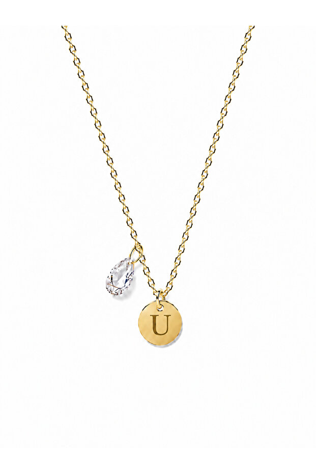 Stainless Steel Letter U Chubby Necklace