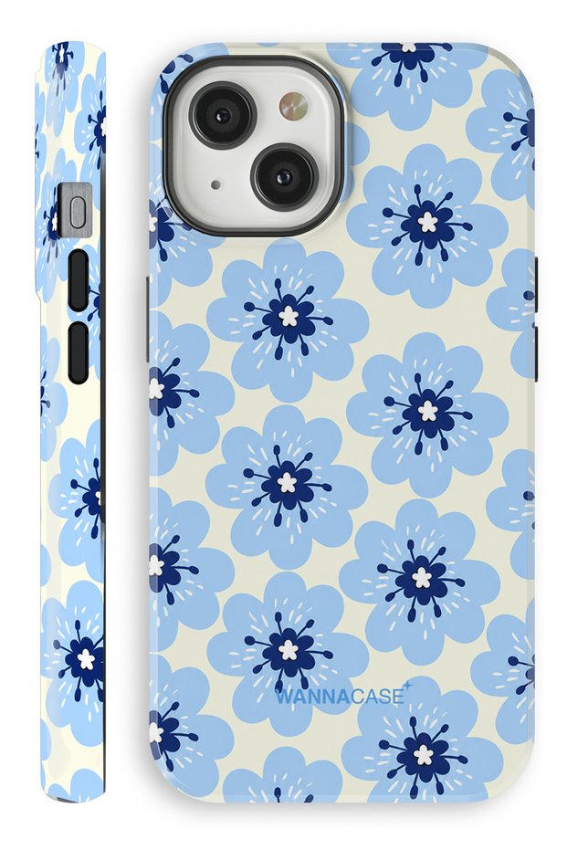 iPhone 15 Plus Blue Bloom Double Layer Essential Tough Phone Case