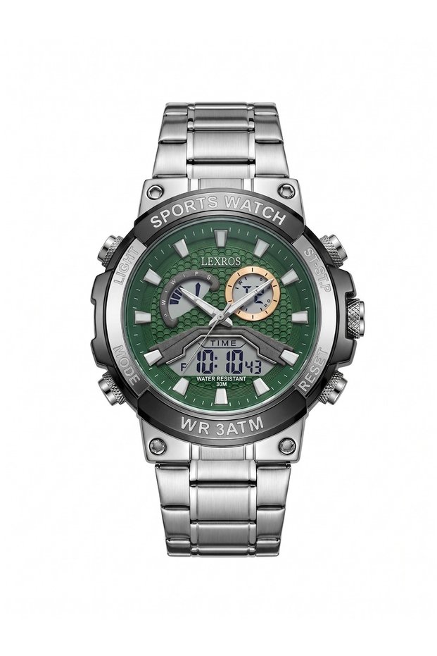 KVOGUES LEXROS WR 3 ATM/SPORTS WATCH LX-3051 G GREEN DIAL - MEN'S QUARTZ