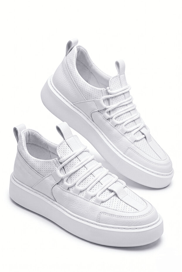 Zrc159 Premium Lace-Up Orthopedic Men's Sneaker White