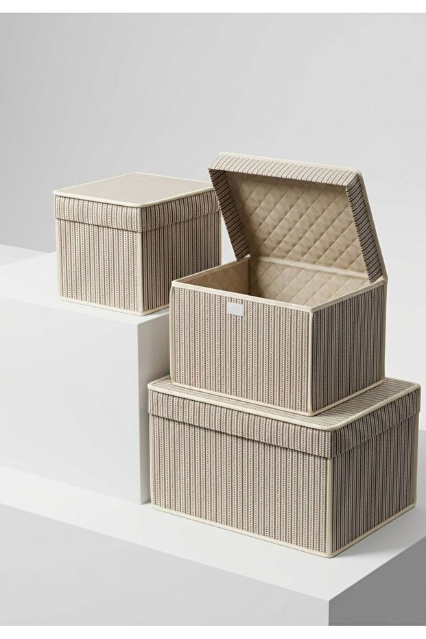 3-Piece Gray Mega Maxi Mini Storage Box with Lid, Sturdy Formed Storage Box, under Bed, under Cabinet Organizer Set, Organizer Set