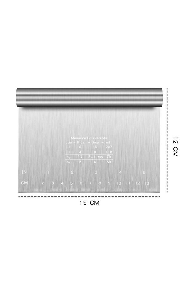 15cm 1Pc Stainless Steel Scale Cake Scraper Buttercream Edge Smoother Dough Pastry Spatula Cake Deco