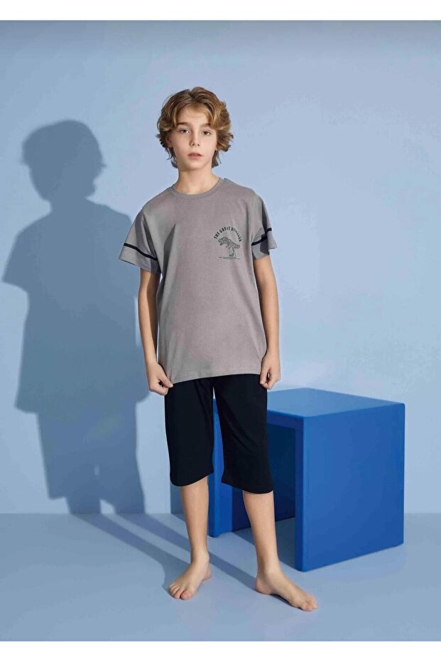 Boy's Printed Capri Shorts Pajama Set – Summer Comfortable Set 3943-