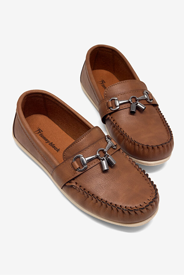 Boy's Tan Comfortable Fit Thermo Sole Buckle Loafer