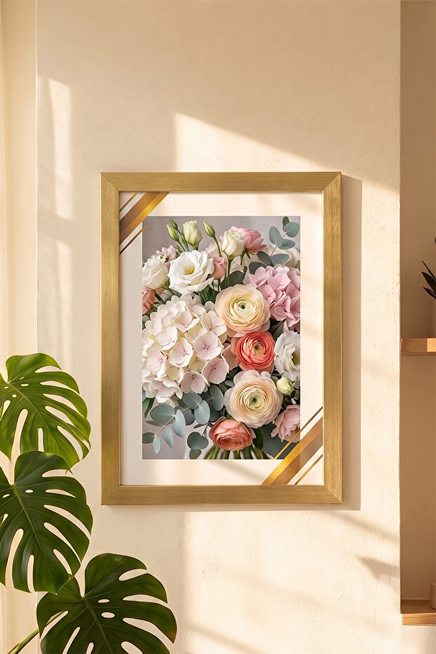 4410 Gold Modern Decorative Glass Photo Frame Table Wall Photo Frame 21X29,7Cm