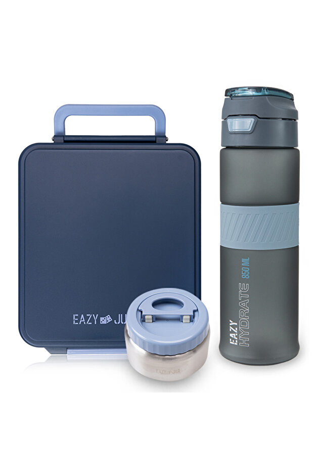Jumbo Bento Lunch Box w/ Tritan Water Bottle 850ml – Grey