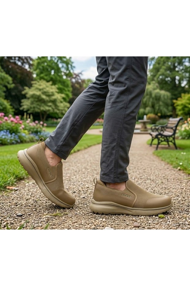 1201 Men's Mink Orthopedic Laceless Comfortable Lightweight Memory Walking Original Hajj Umrah Dad Daily Cloth Sports Shoes