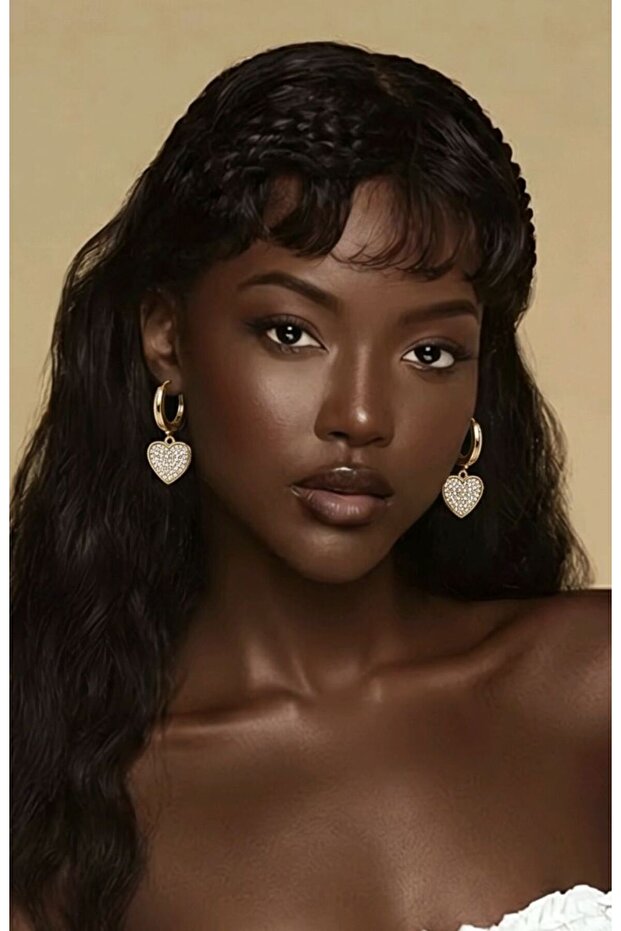 Figured Gold Color Zircon Stone Earrings