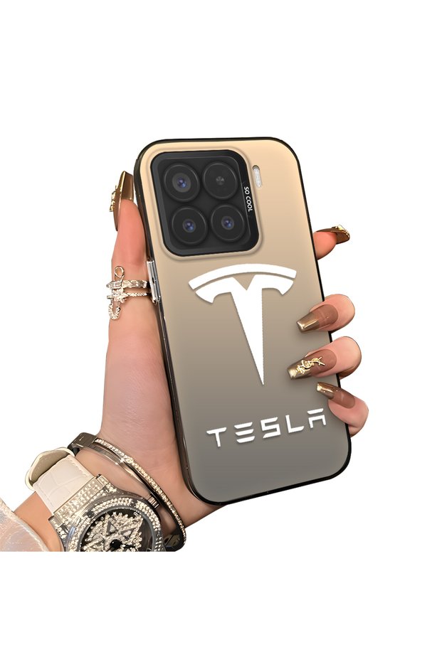 Mi 15 5g Compatible Silicone Edge Hard Back Anti-Fall Phone Case Tesla Patterned
