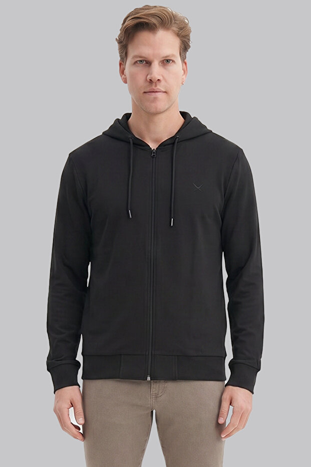 Snow Men's Thin Hooded Zipper Sweatshirt Regular Fit Casual Hoodie