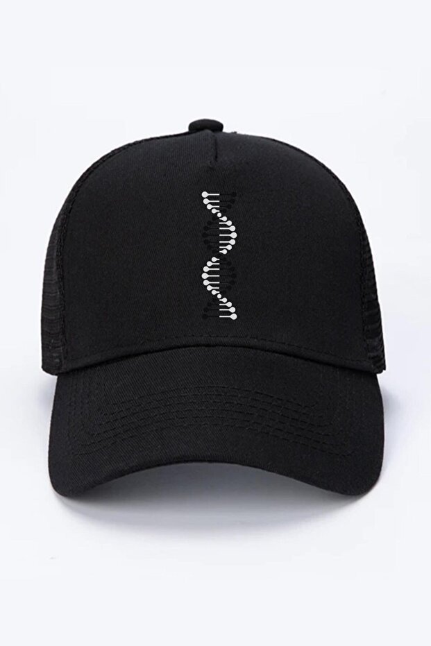 قبعة شبكية سوداء بيضاء من نوع DNA