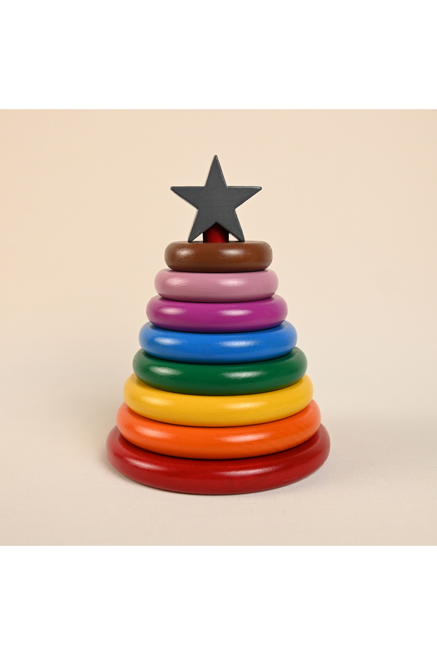 Wooden Ring Tower Montessori Toy Educational Toy 9 Colors