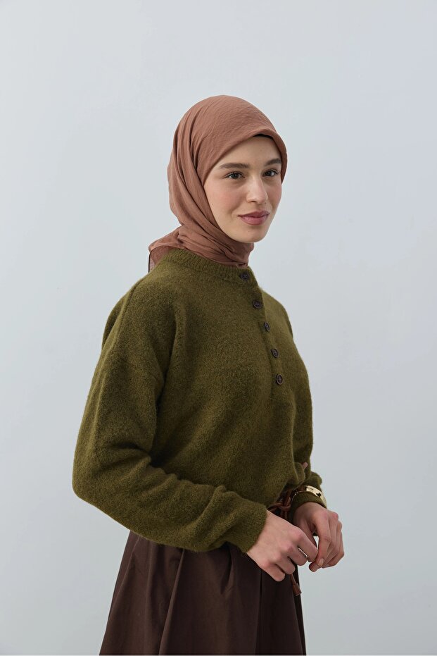 وشاح قطني من آيا باللون الأحمر والبني